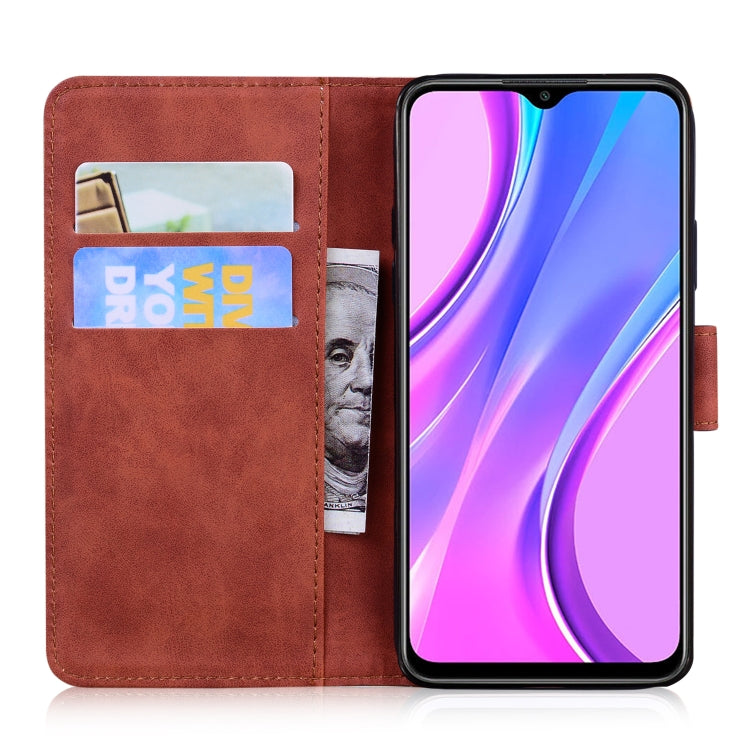 For Xiaomi Redmi 9 Skin Feel Pure Color Flip Leather Phone Case