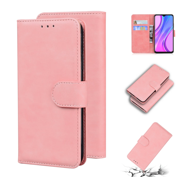 For Xiaomi Redmi 9 Skin Feel Pure Color Flip Leather Phone Case