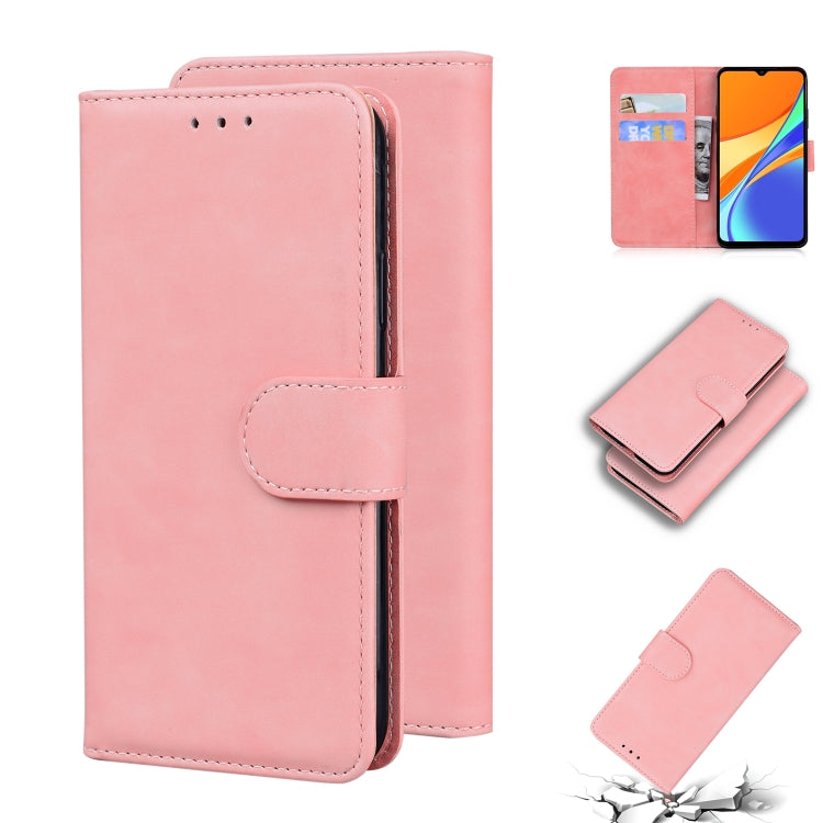 For Xiaomi Redmi 9C Skin Feel Pure Color Flip Leather Phone Case
