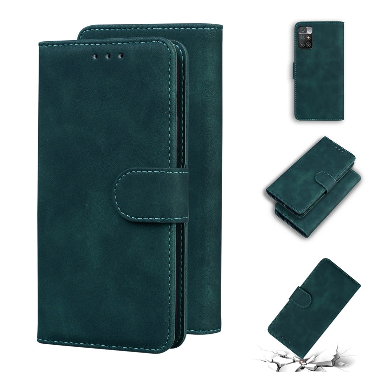 For Xiaomi Redmi 10 Skin Feel Pure Color Flip Leather Phone Case