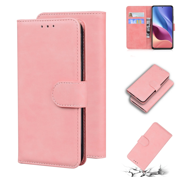 For Xiaomi Redmi K40 / K40 Pro / Poco F3 Skin Feel Pure Color Flip Leather Phone Case