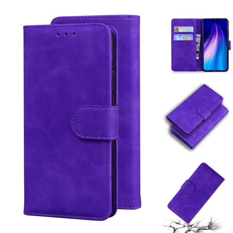 For Xiaomi Redmi Note 8 Skin Feel Pure Color Flip Leather Phone Case