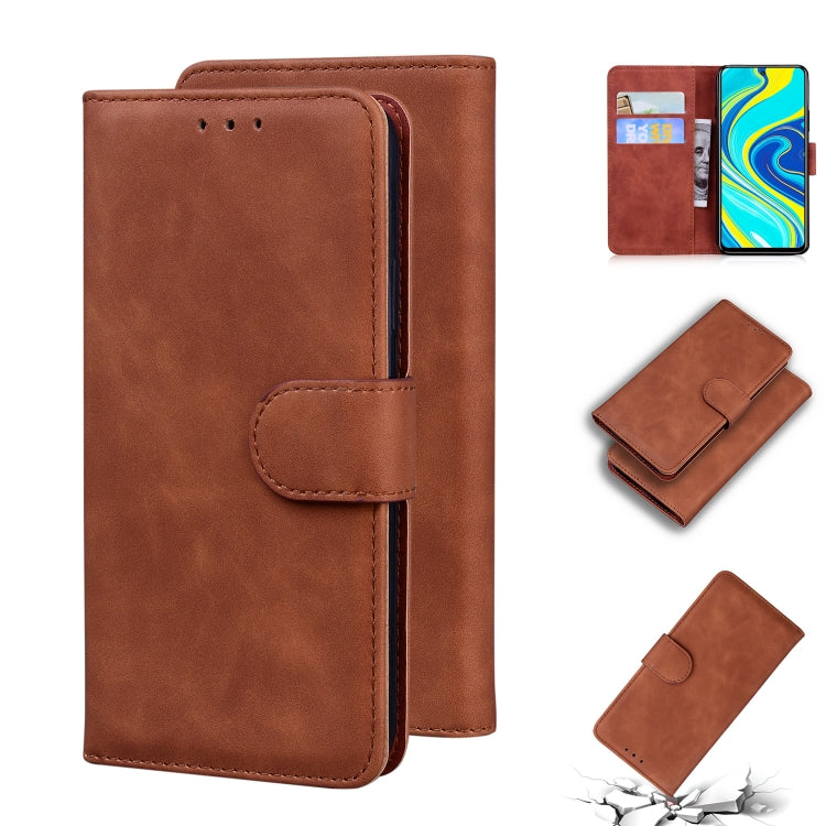 For Xiaomi Redmi Note 9S / Note 9 Pro / Note 9 Pro Max Skin Feel Pure Color Flip Leather Phone Case