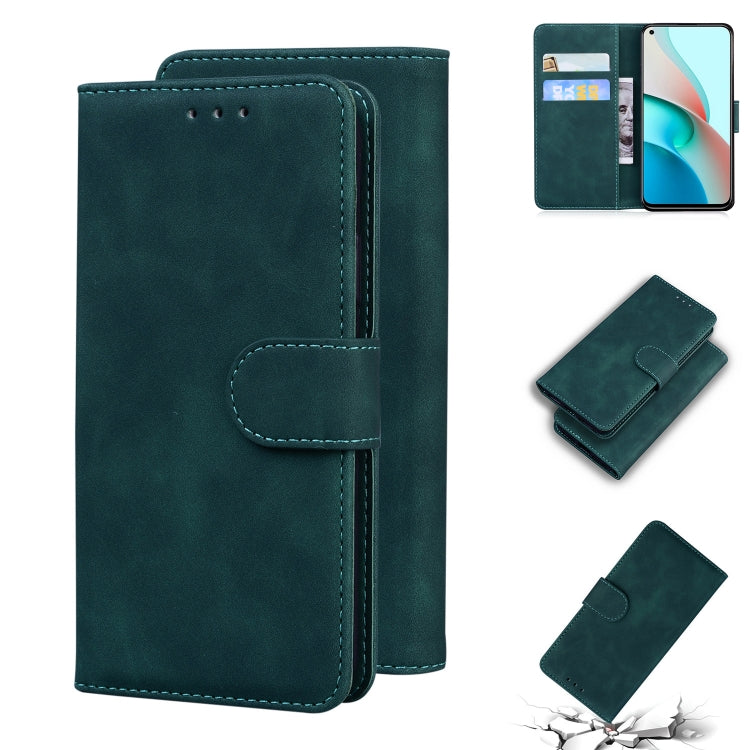 For Xiaomi Redmi Note 9 5G CN Version / Note 9T Skin Feel Pure Color Flip Leather Phone Case