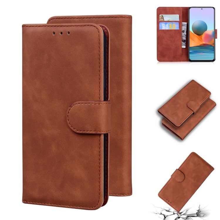 For Xiaomi Redmi Note 10 Pro / Note 10 Pro Max Skin Feel Pure Color Flip Leather Phone Case
