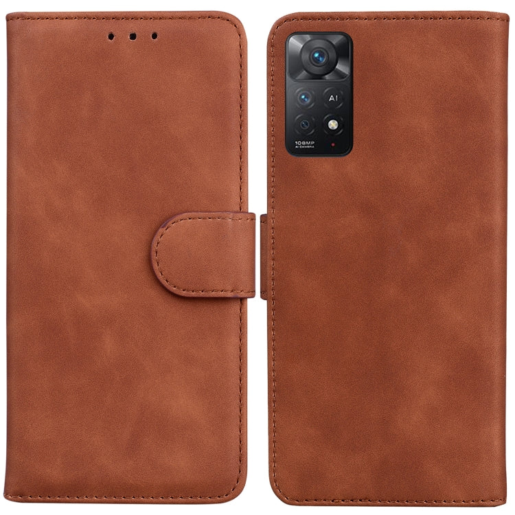 For Xiaomi Redmi Note 11 Pro 5G / 4G Foreign Version Skin Feel Pure Color Flip Leather Phone Case