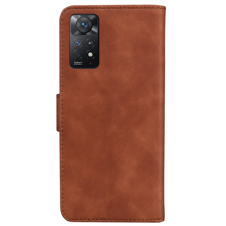 For Xiaomi Redmi Note 11 Pro 5G / 4G Foreign Version Skin Feel Pure Color Flip Leather Phone Case