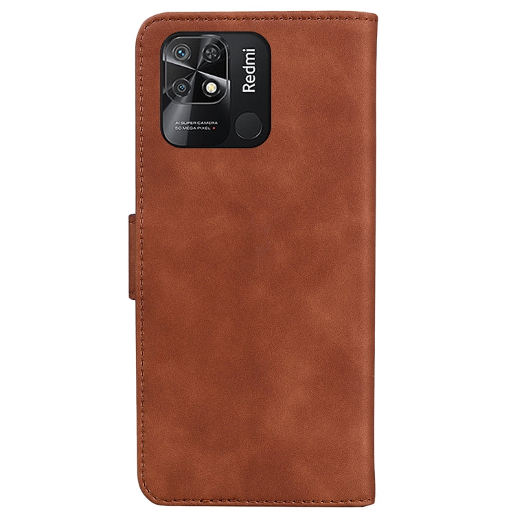 For Xiaomi Redmi 10C Skin Feel Pure Color Flip Leather Phone Case