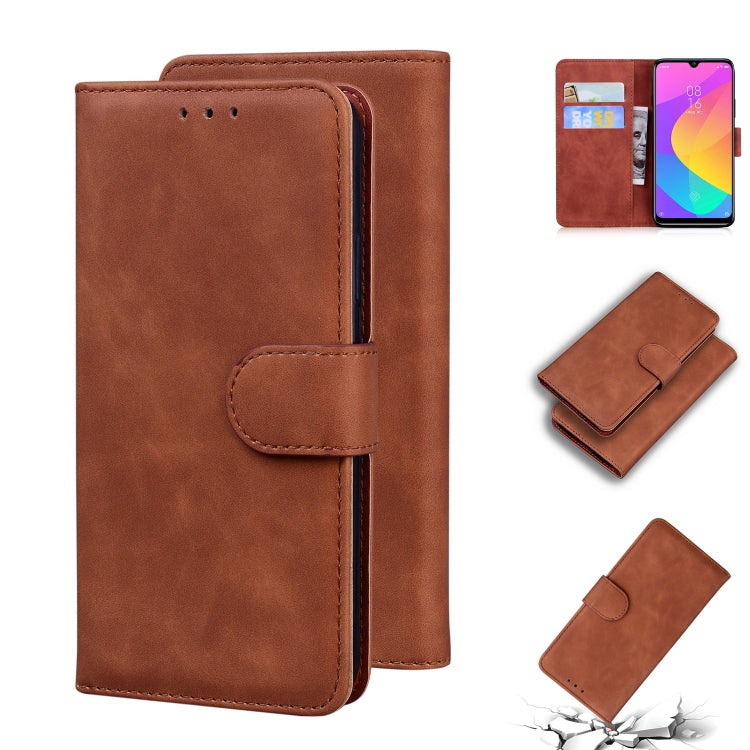 For Xiaomi Mi CC9 / 9 Lite Skin Feel Pure Color Flip Leather Phone Case