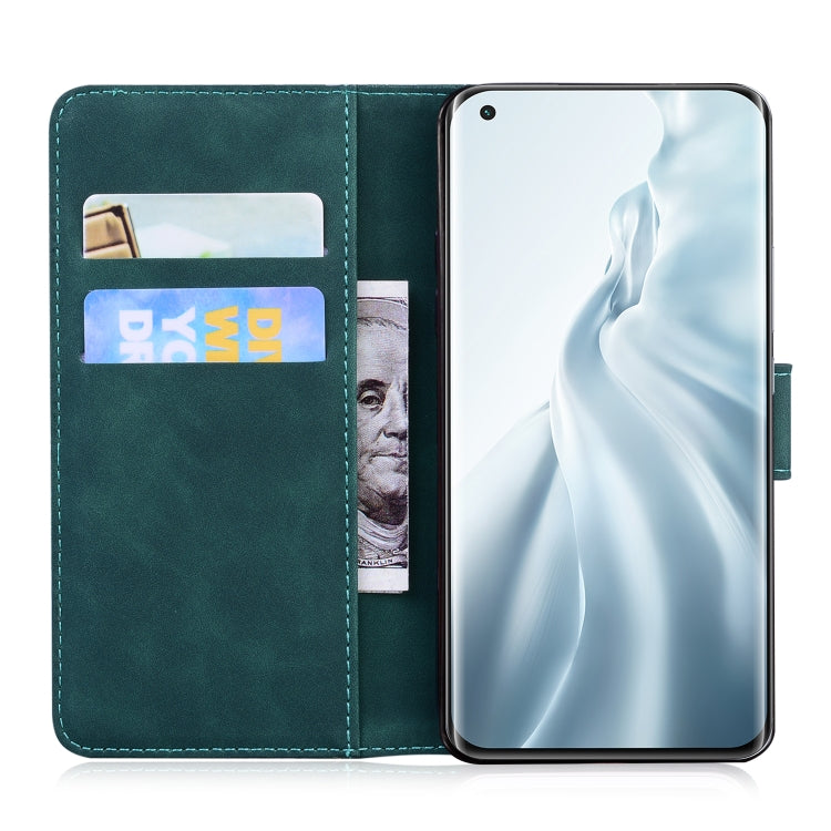 For Xiaomi Mi 11 Skin Feel Pure Color Flip Leather Phone Case