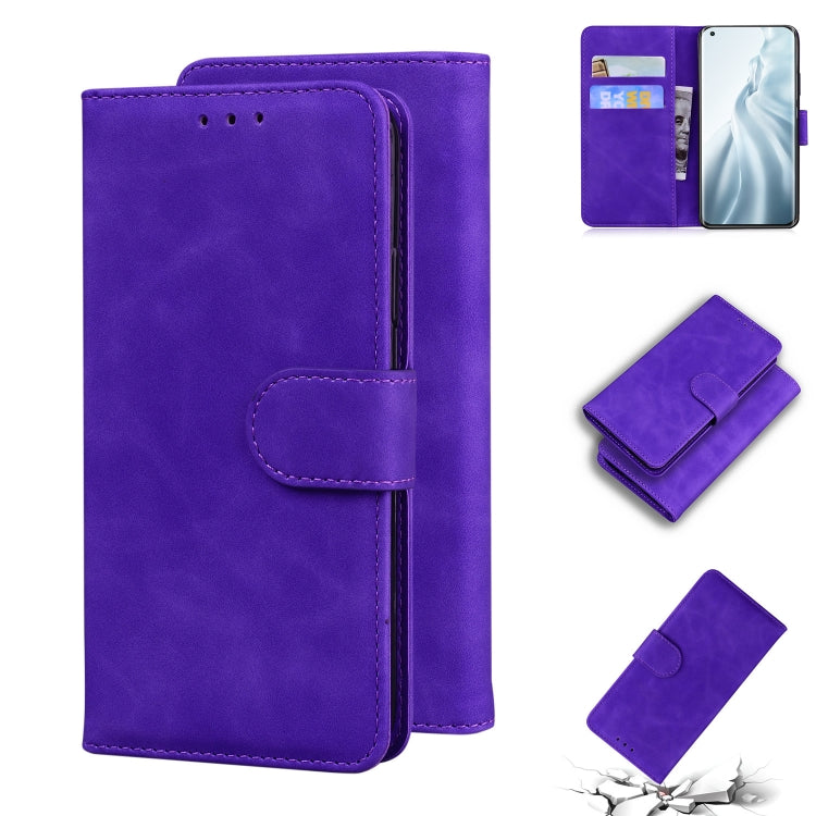 For Xiaomi Mi 11 Skin Feel Pure Color Flip Leather Phone Case