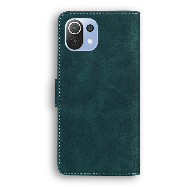 For Xiaomi Mi 11 Lite Skin Feel Pure Color Flip Leather Phone Case