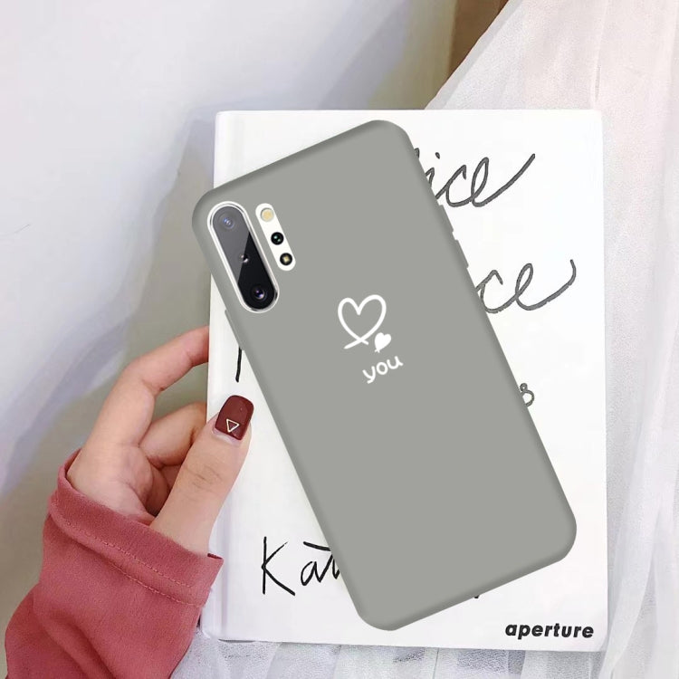 For Galaxy Note10+ Love Heart You Pattern Frosted TPU Protective Case