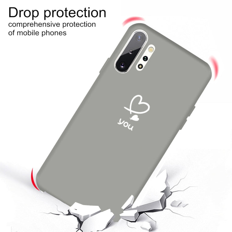 For Galaxy Note10+ Love Heart You Pattern Frosted TPU Protective Case
