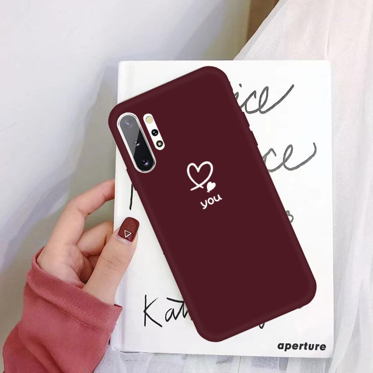For Galaxy Note10+ Love Heart You Pattern Frosted TPU Protective Case