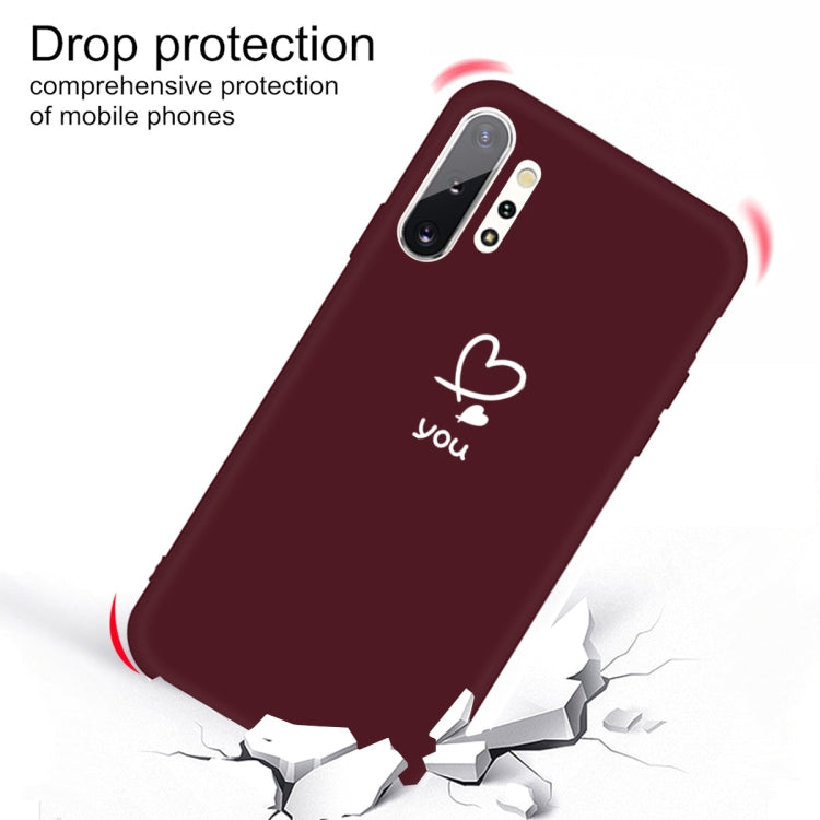 For Galaxy Note10+ Love Heart You Pattern Frosted TPU Protective Case