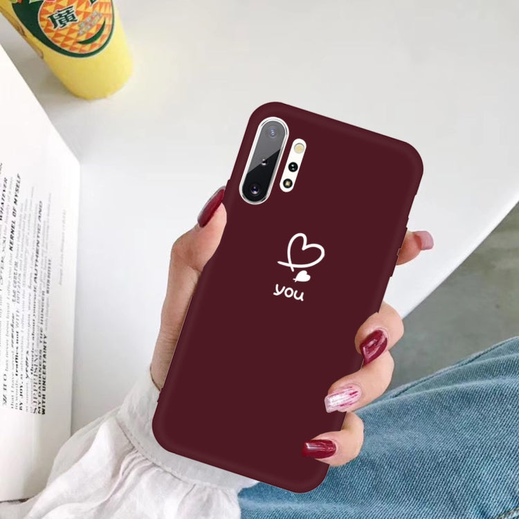 For Galaxy Note10+ Love Heart You Pattern Frosted TPU Protective Case