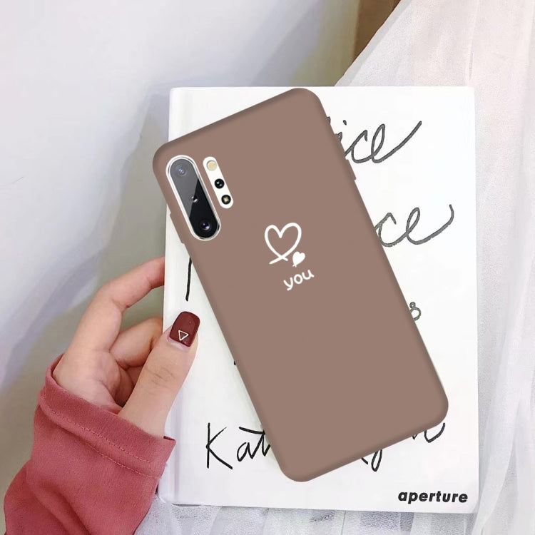 For Galaxy Note10+ Love Heart You Pattern Frosted TPU Protective Case