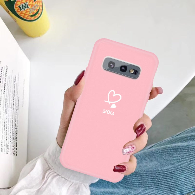 For Galaxy S10 Love Heart You Pattern Frosted TPU Protective Case