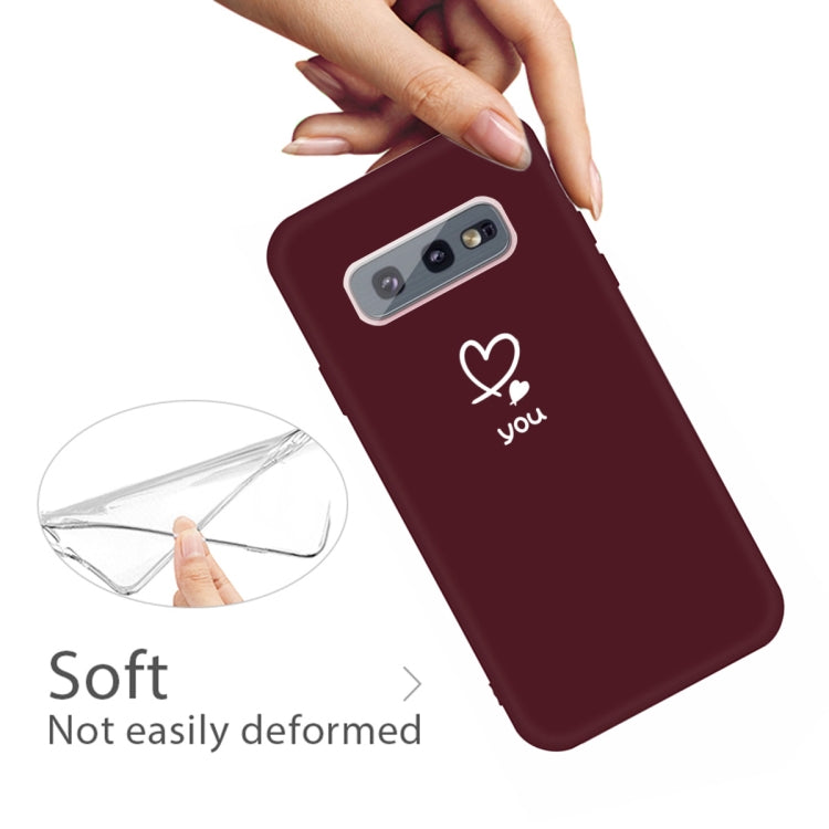 For Galaxy S10 Love Heart You Pattern Frosted TPU Protective Case