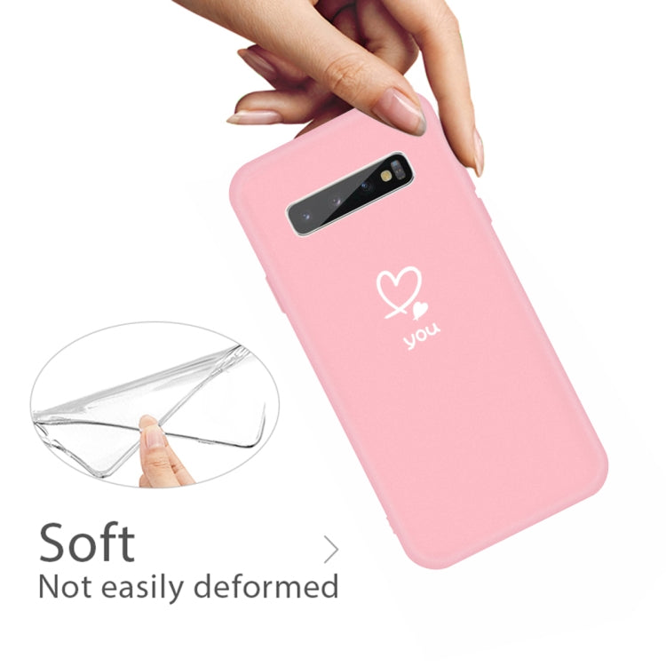 For Galaxy S10+ Love Heart You Pattern Frosted TPU Protective Case
