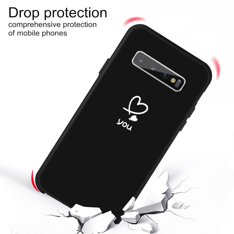 For Galaxy S10+ Love Heart You Pattern Frosted TPU Protective Case