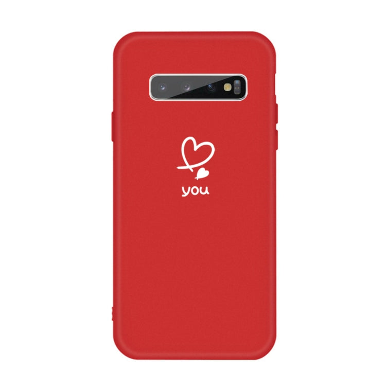 For Galaxy S10+ Love Heart You Pattern Frosted TPU Protective Case
