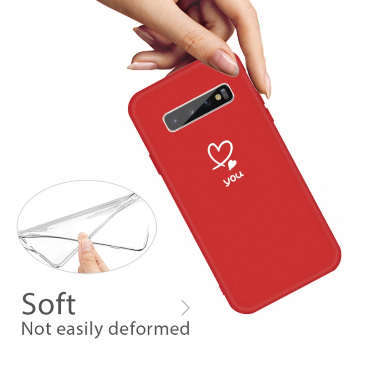 For Galaxy S10+ Love Heart You Pattern Frosted TPU Protective Case