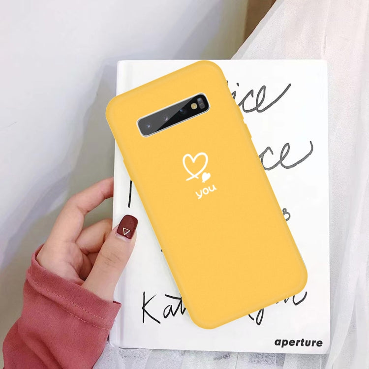For Galaxy S10+ Love Heart You Pattern Frosted TPU Protective Case