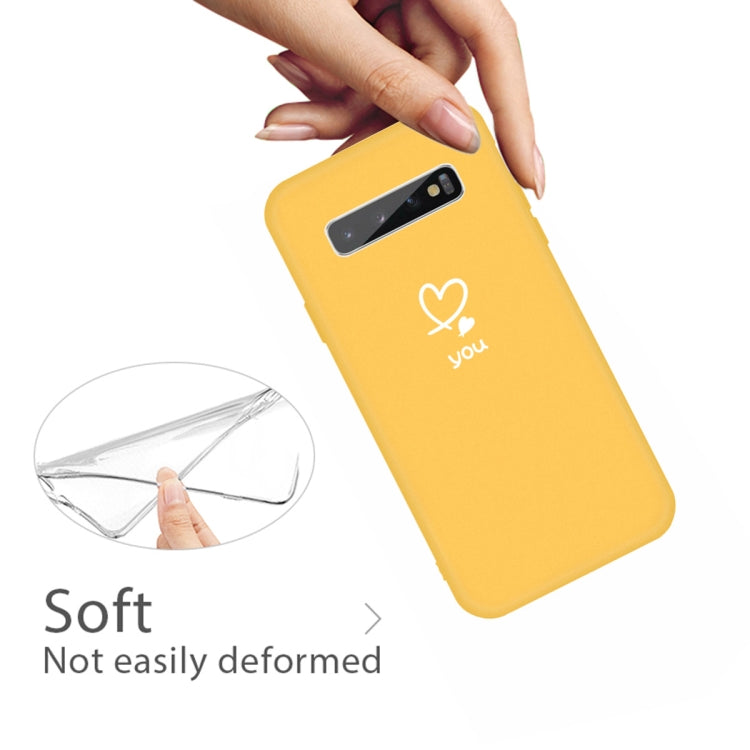For Galaxy S10+ Love Heart You Pattern Frosted TPU Protective Case