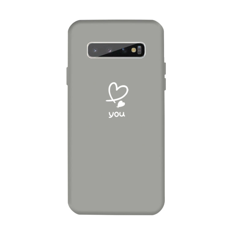 For Galaxy S10+ Love Heart You Pattern Frosted TPU Protective Case