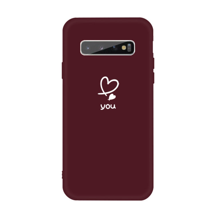 For Galaxy S10+ Love Heart You Pattern Frosted TPU Protective Case