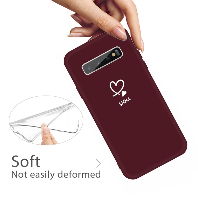For Galaxy S10+ Love Heart You Pattern Frosted TPU Protective Case