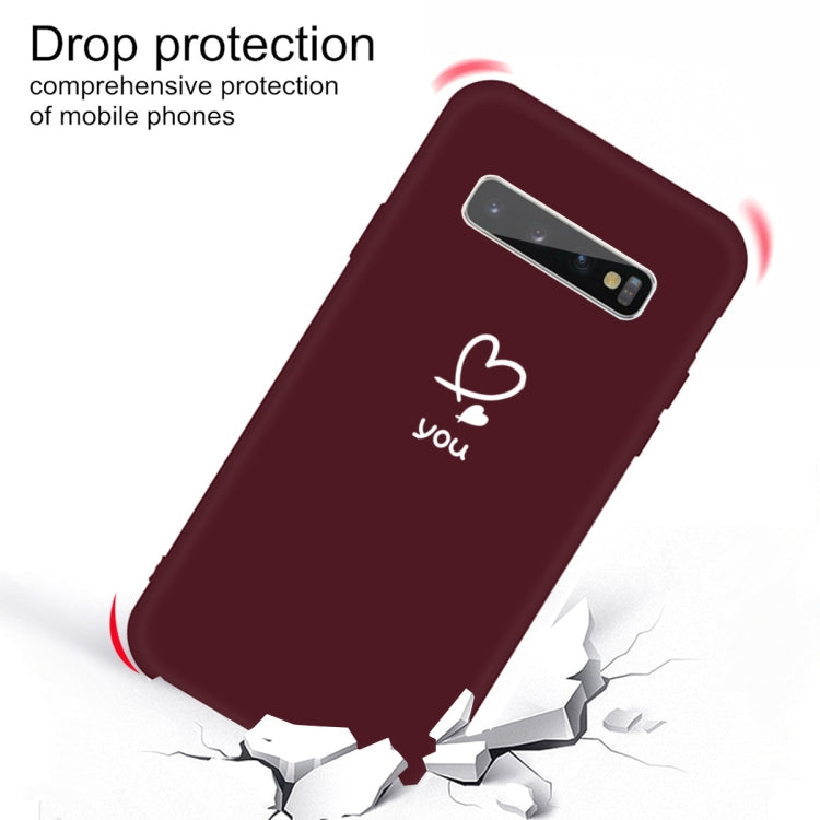 For Galaxy S10+ Love Heart You Pattern Frosted TPU Protective Case