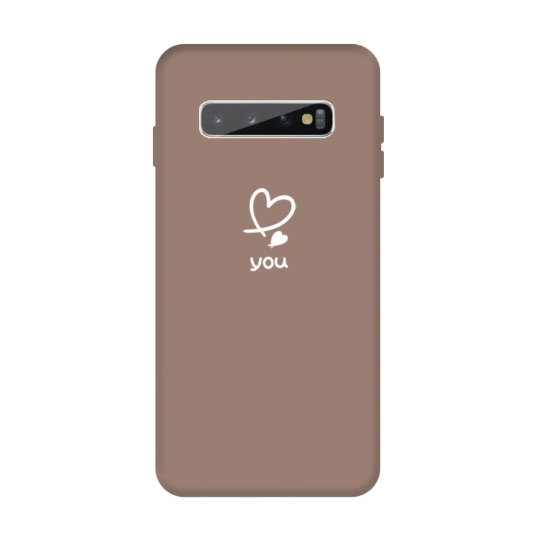 For Galaxy S10+ Love Heart You Pattern Frosted TPU Protective Case