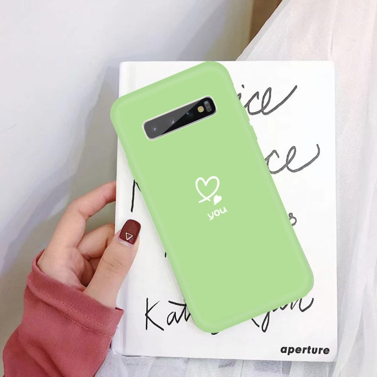 For Galaxy S10+ Love Heart You Pattern Frosted TPU Protective Case