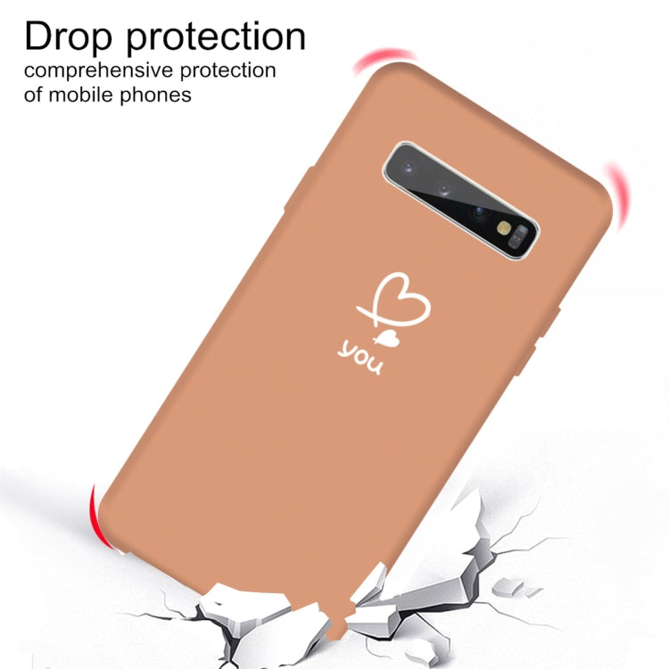 For Galaxy S10+ Love Heart You Pattern Frosted TPU Protective Case