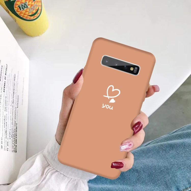 For Galaxy S10+ Love Heart You Pattern Frosted TPU Protective Case