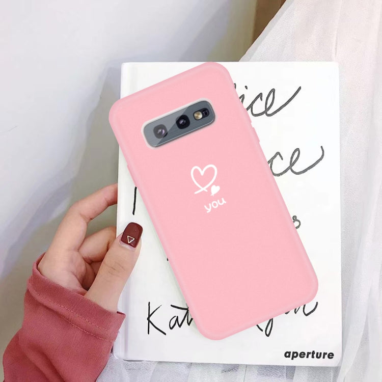 For Galaxy S10e Love Heart You Pattern Frosted TPU Protective Case