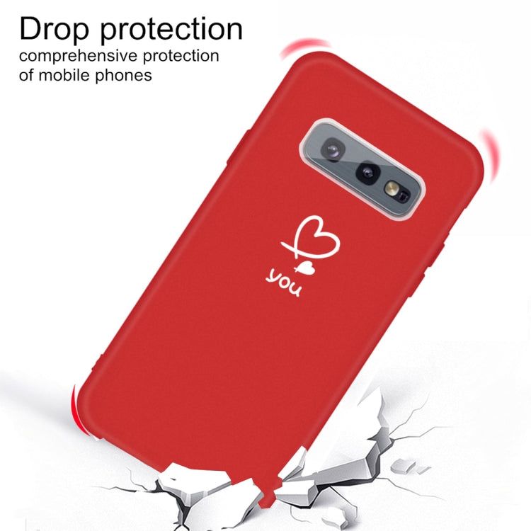 For Galaxy S10e Love Heart You Pattern Frosted TPU Protective Case