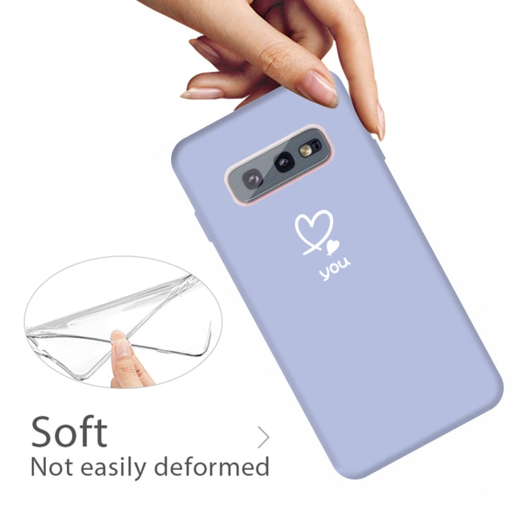 For Galaxy S10e Love Heart You Pattern Frosted TPU Protective Case
