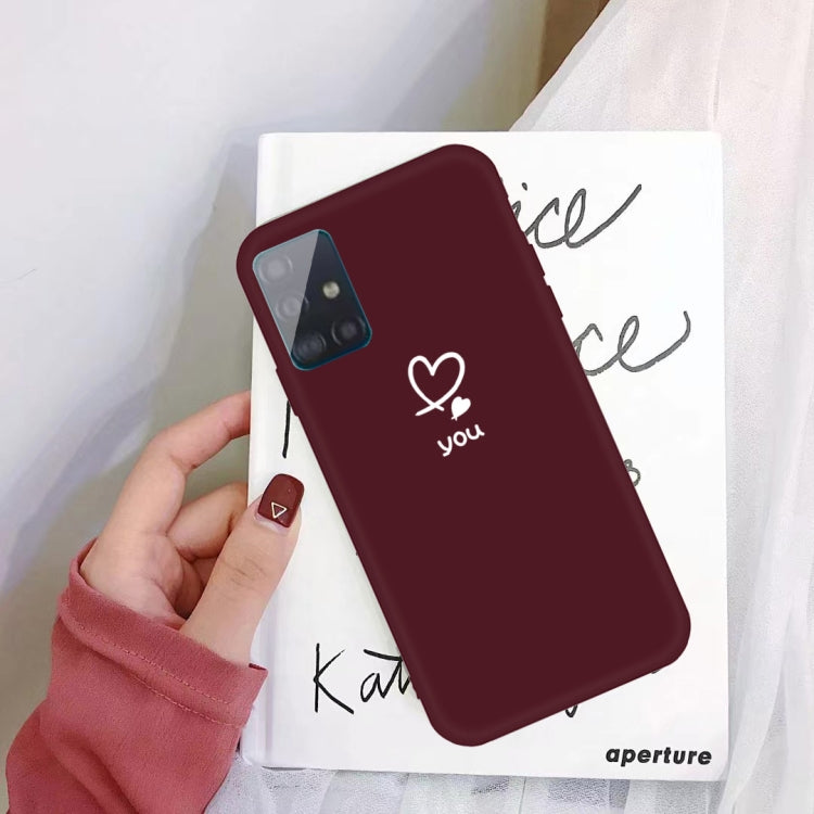 For Galaxy A71 Love Heart You Pattern Frosted TPU Protective Case