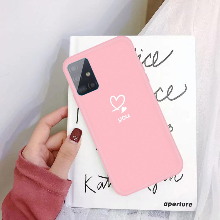 For Galaxy A51 Love Heart You Pattern Frosted TPU Protective Case