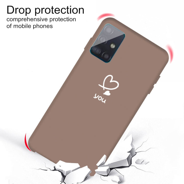 For Galaxy A51 Love Heart You Pattern Frosted TPU Protective Case