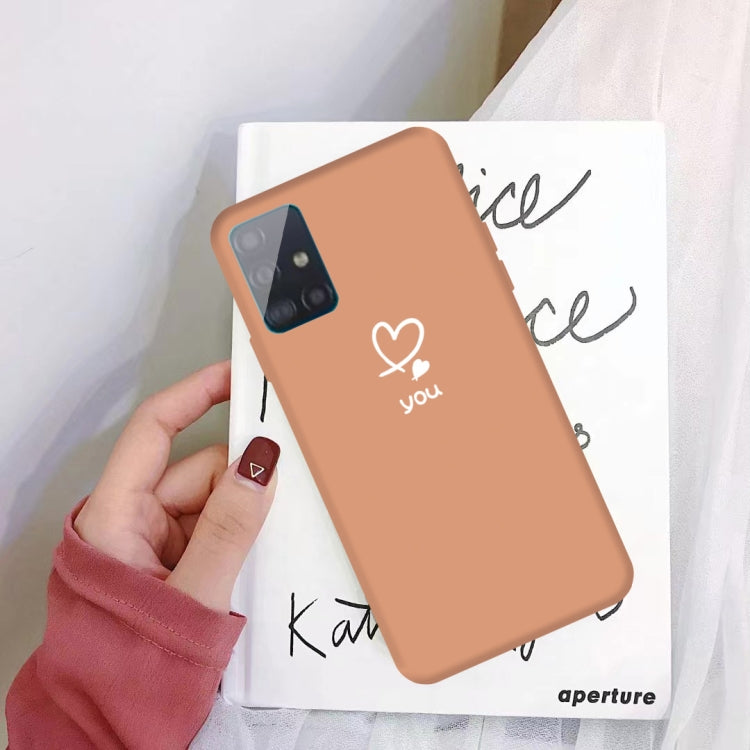 For Galaxy A51 Love Heart You Pattern Frosted TPU Protective Case
