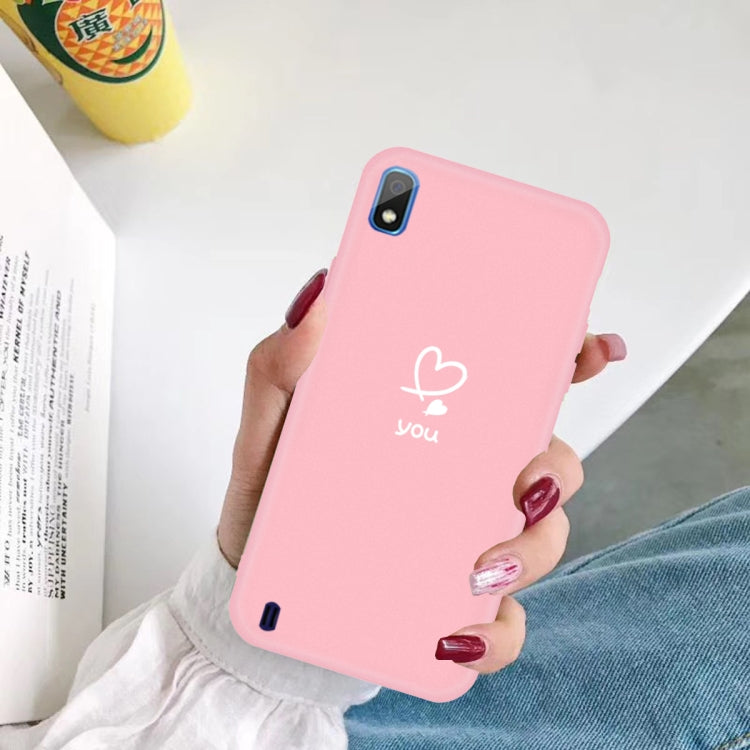 For Galaxy A10 Love Heart You Pattern Frosted TPU Protective Case