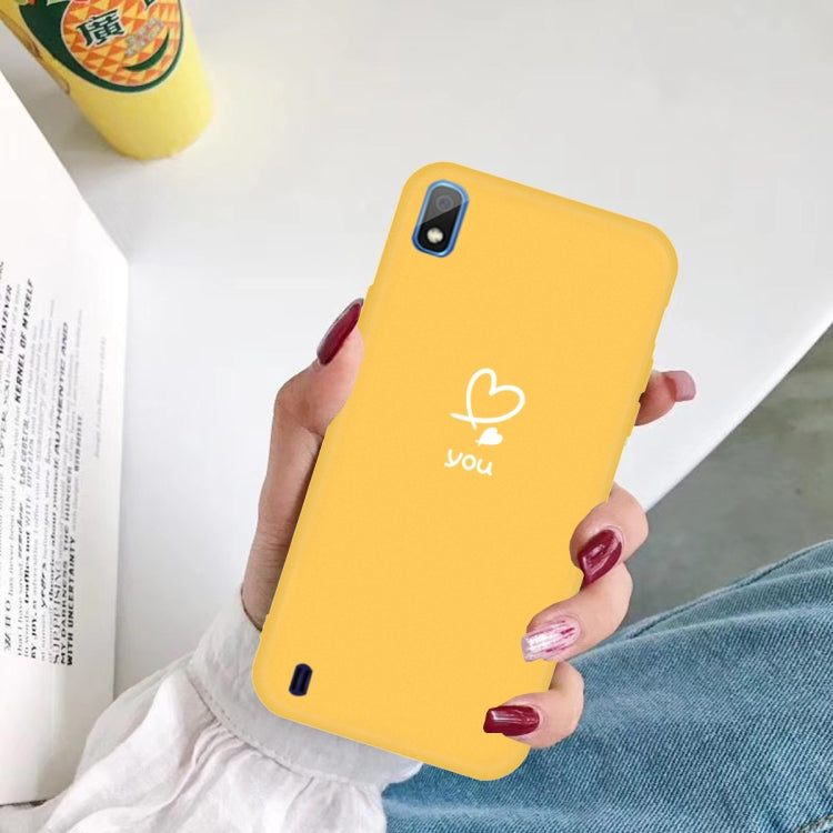 For Galaxy A10 Love Heart You Pattern Frosted TPU Protective Case