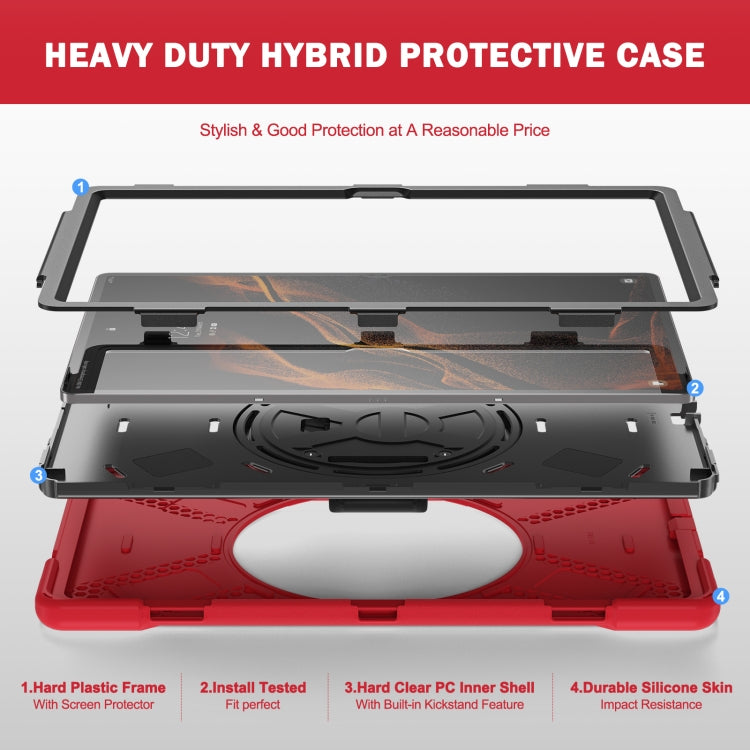 For Samsung Galaxy Tab S8 Ultra Silicone + PC Tablet Case