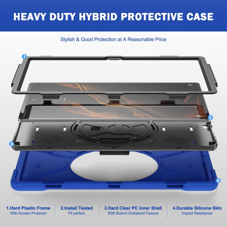 For Samsung Galaxy Tab S8 Ultra Silicone + PC Tablet Case