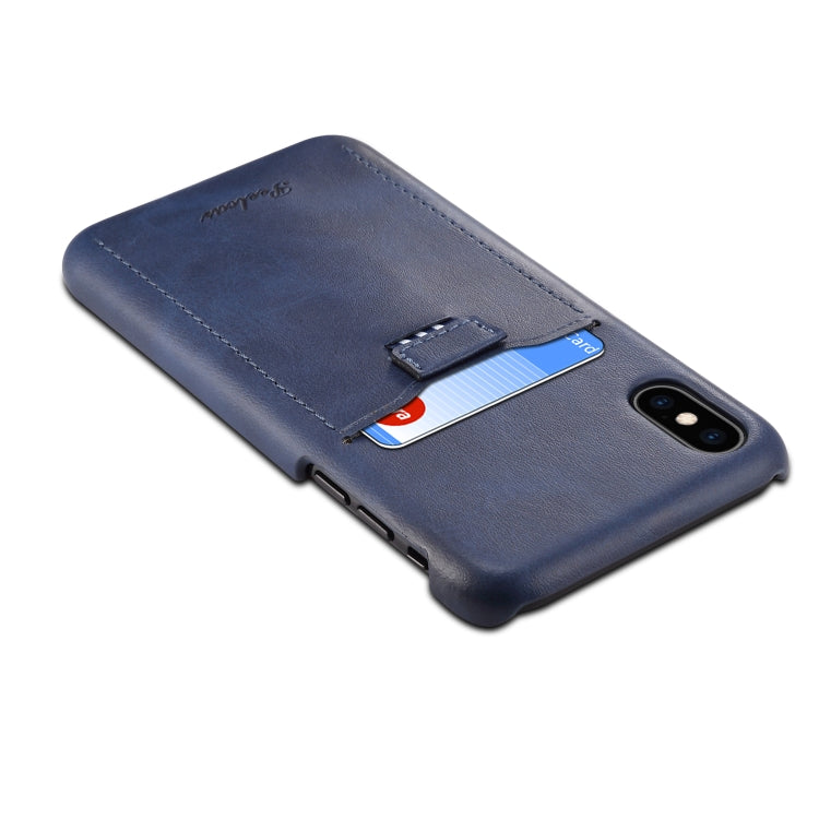 For iPhone XS Max peelcas Shockproof TPU + PU Protective Case with Card Slot